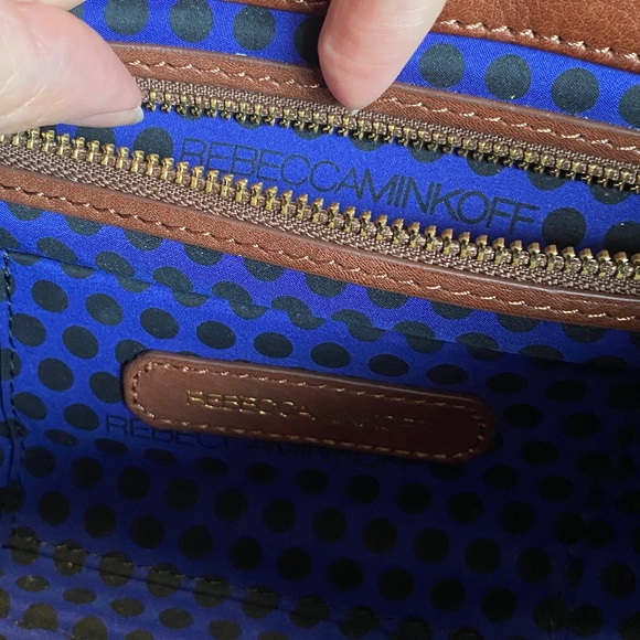 Rebecca Minkoff Swing Chain Shoulder Pink and Brown Leather Woven Bag - Picture 8 of 13